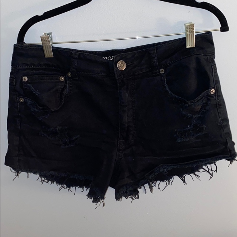 Black American eagle denim shorts